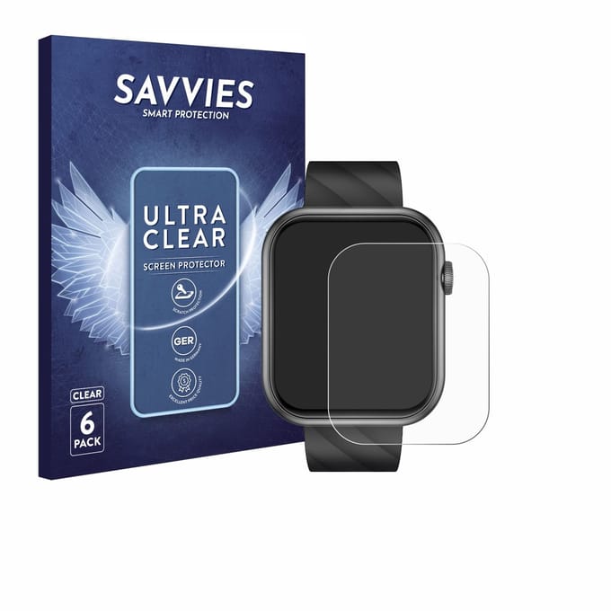 Savvies - Screenprotector voor Braidol Smartwatch 1.96" - Folie Beschermfolie transparant 6 Stuks