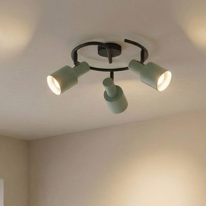 Lindby - buitenspot - 3lichts - IJzer - H: 25 cm - E27 - groen, zwart