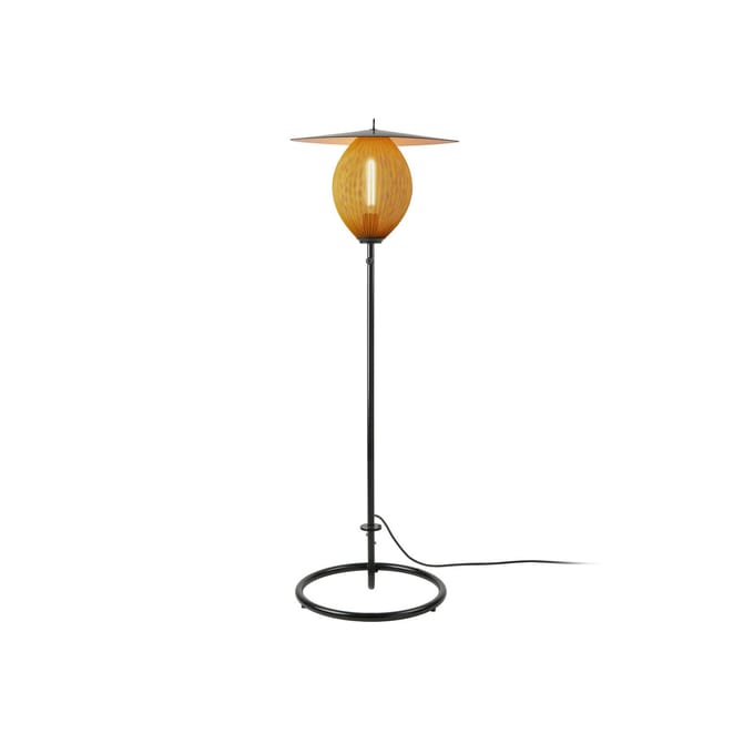 Gubi buiten vloerlamp Satellite, IP65, zwart/mosterdgoud