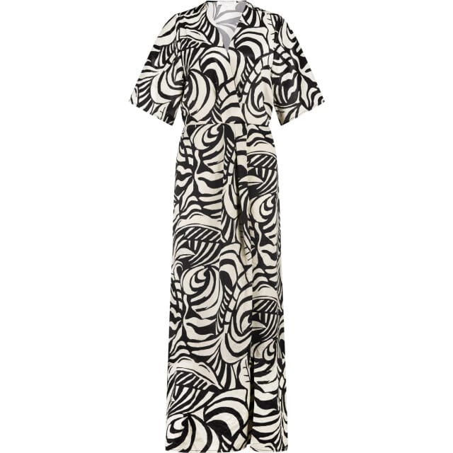 Tramontana Dress print black & stone