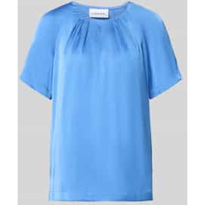 Blouseshirt van satijn met ronde hals