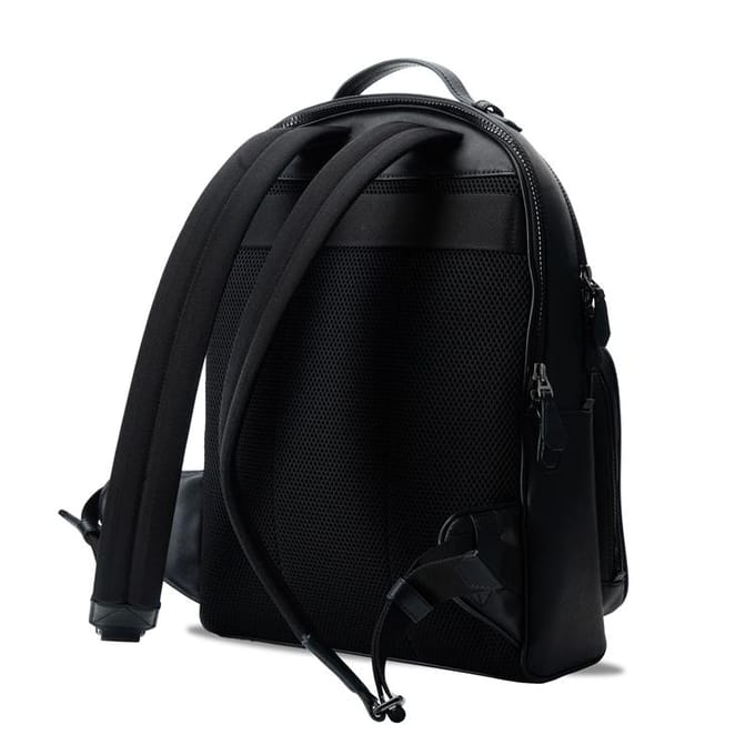 Bally Mavrick Zwart en Wit Gestreept Kleurblok Leer Rugzak Heren Rugzak 6238746 Basic Set (Bag+Dust Bag)