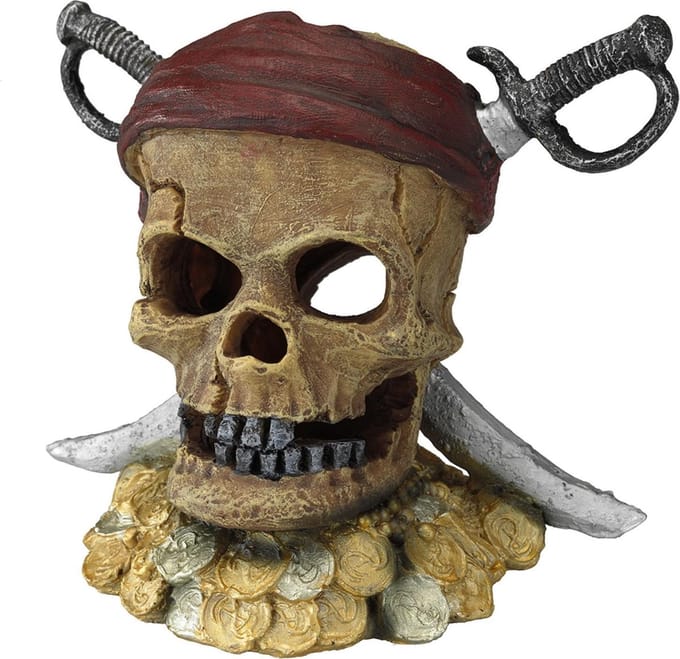 Decoratief object piratenschedel met zwaarden Aqua Della