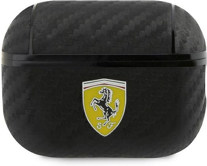 Ferrari Carbon AirPods Case voor Apple Airpods Pro 2 (2e Gen) - Zwart