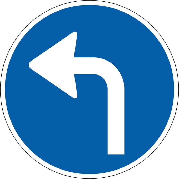 Verplichte rijrichting sticker, D5l 50 mm - 10 stuks per kaart