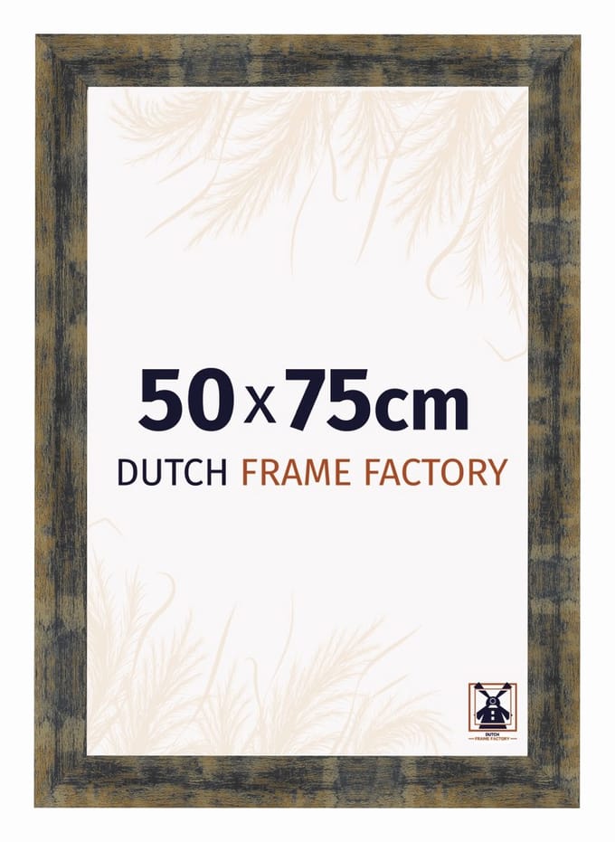 Fotolijst 50x75 cm - MDF - Blauw Goud Gemeleerd - Praag