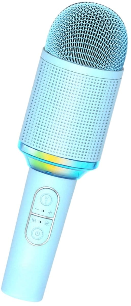 Fivesquare Smart Karaoke Microphone – Bluetooth 5.4 Karaoke Microfoon met TWS Stereo,Blauw, LED Effecten & Anti-Whistle Technologie