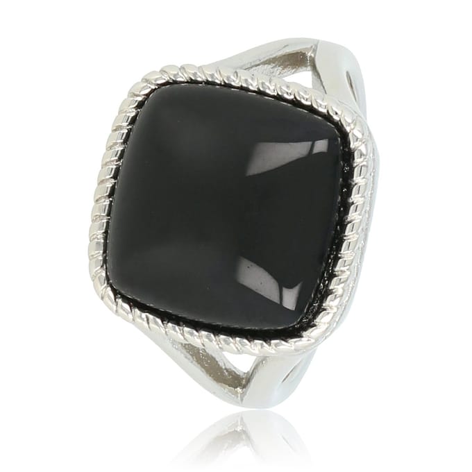 My Bendel Vita Zegelring Onyx Zilver