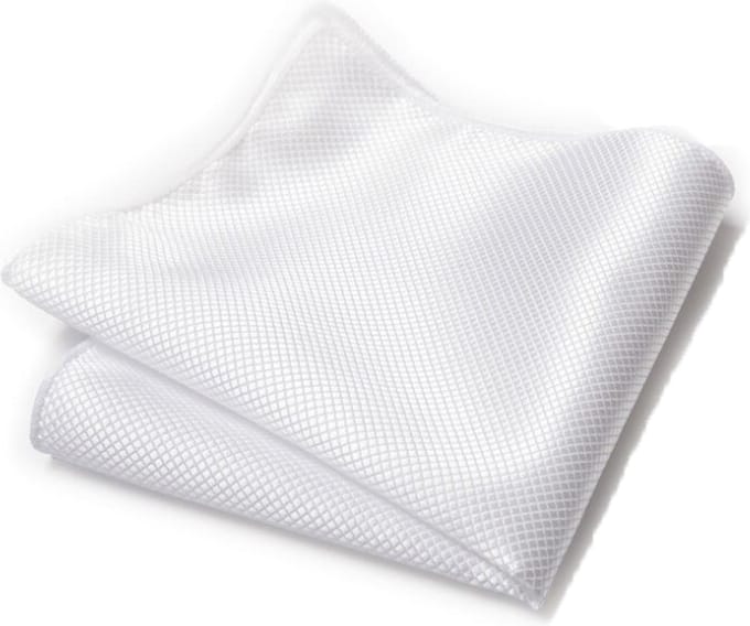 Pochet Zijde - Wit - Sorprese - pochette - heren - kleine ruit - Cadeau
