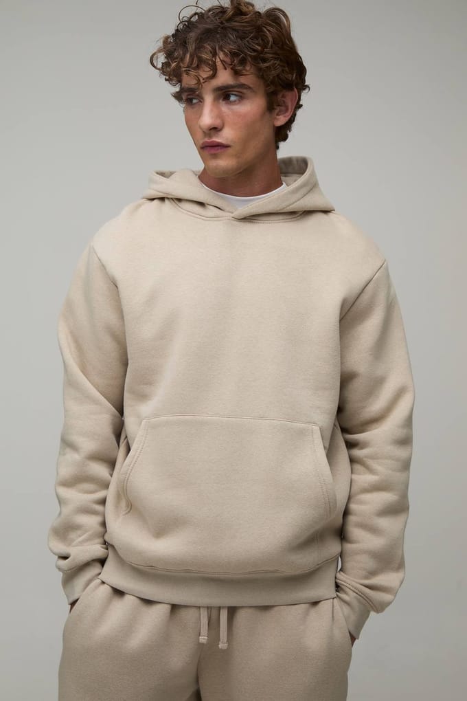 Essentiële Regular Fit Hoodie Met Capuchon | Stone | Size 5XL
