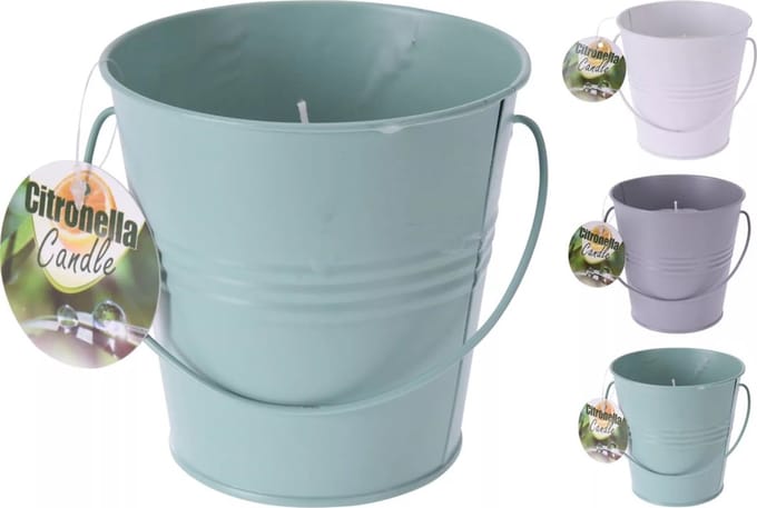 Citronella kaars metalen emmer 10cm