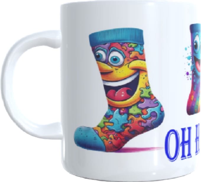 Koffie beker - thee mok - vrolijk sokken - goedemorgen - happy day - geschenk