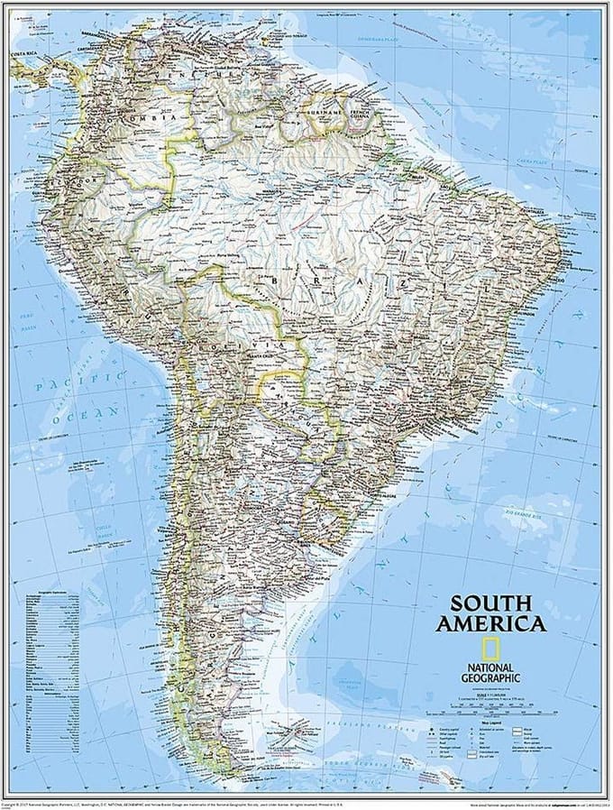 Poster South America Classic – National Geographic – 60 x 77 cm