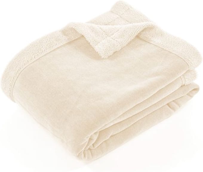 Tiseco Home Studio - Deken CHENILLE BRUSHED - microflanel plaid - 130x170 cm - Ivoor