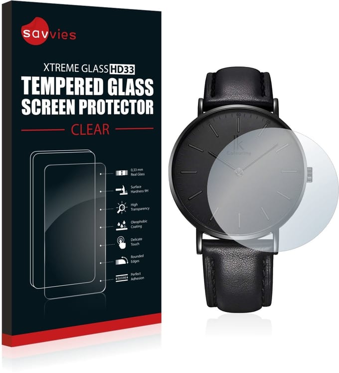 Savvies - Glas Screenprotector voor Alienwork IK Horloge (36 mm) - Gehard Beschermglas 9H