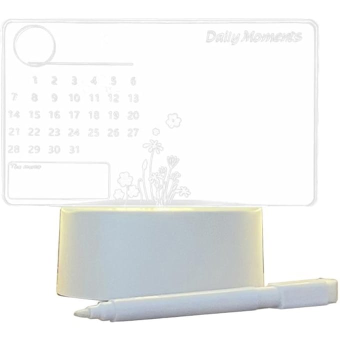 Heldere acryl bureaukalenderplanner LED-nachtlampje met standaard Uitwisbare marker Kantoorkalenderplanner