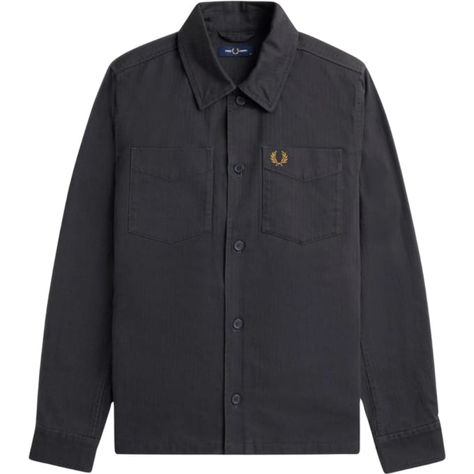 Fred Perry Herringbone Anchor Grey Over Shirtjack