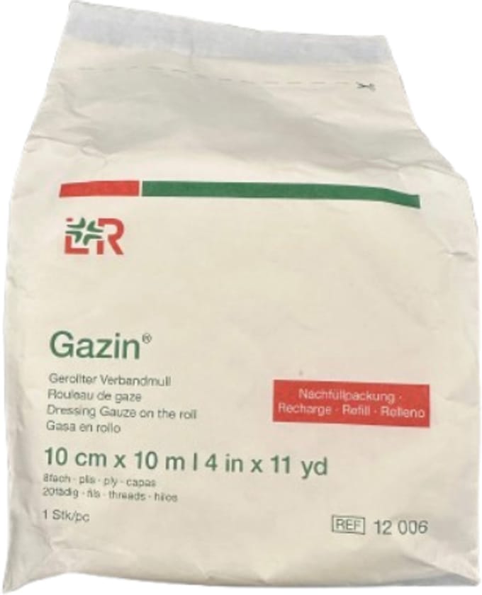 L&R - Gazin - verbandgaas - 10cm x 10m - 12006