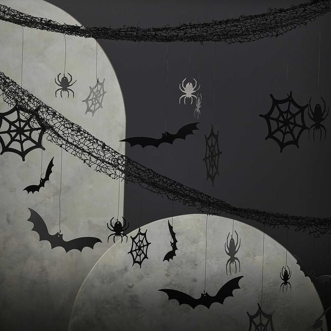Vleermuizen & Spinnenwebben - Halloween-decoratie-halloween