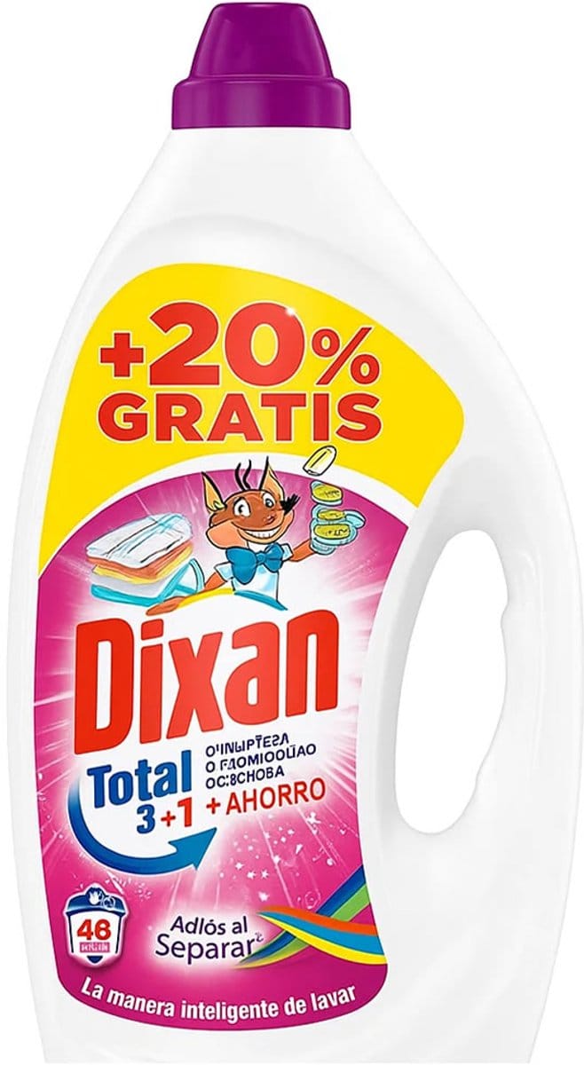 Dixan - Total 3 in 1 - Effective Cleaning Action - Vloeibaar Wasmiddel - 2,4L - 48 Wasbeurten