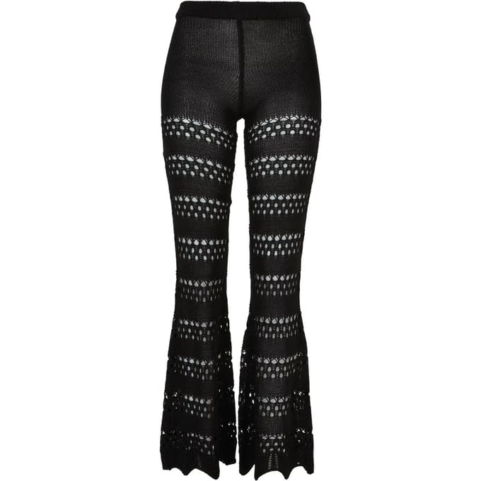 Urban Classics - Flared Crochet Knit Legging - 3XL - Zwart