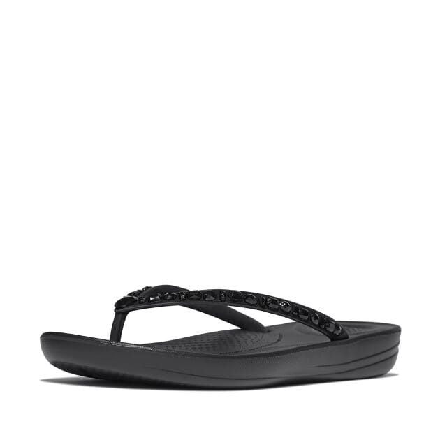 FitFlop Iqushion Multi-Crystal Ergonomic Flip-Flops Vrouwen - All Zwart