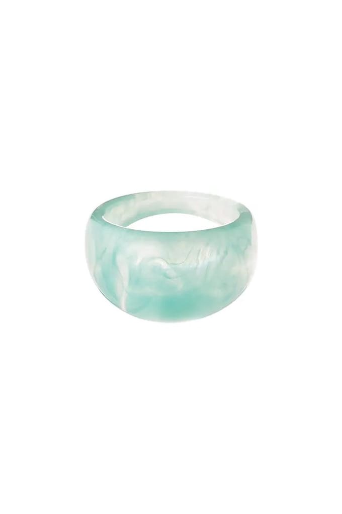 Ring van polyhars Groen Resin 18 - Yehwang - Ring - Maat 18 - Groen