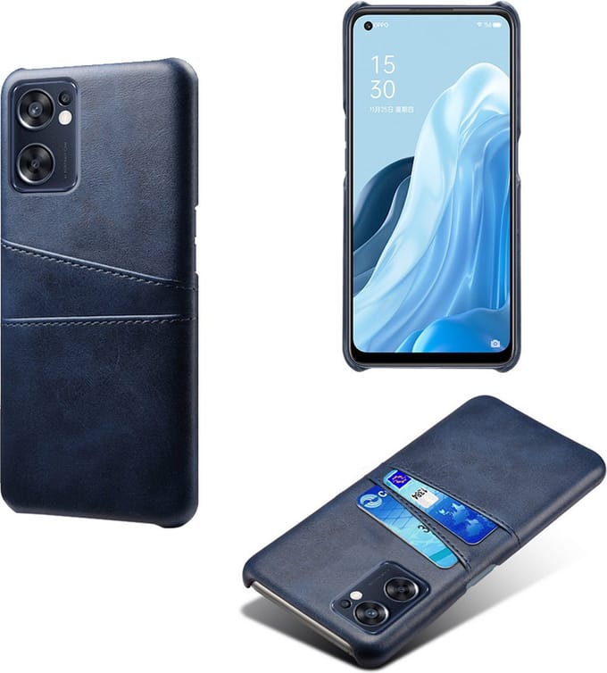 Back Cover met Opbergvakjes + PMMA Screenprotector voor OPPO Find X5 Lite _ Blauw
