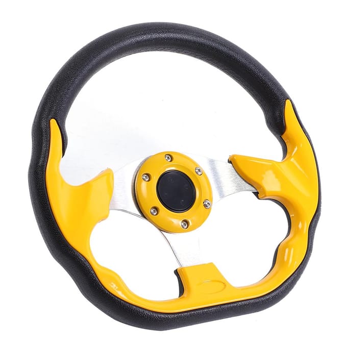 320mm12.5in Auto Sport Stuurwiel met Toeterknop Aluminium PVC Universeel Accessoire yellow