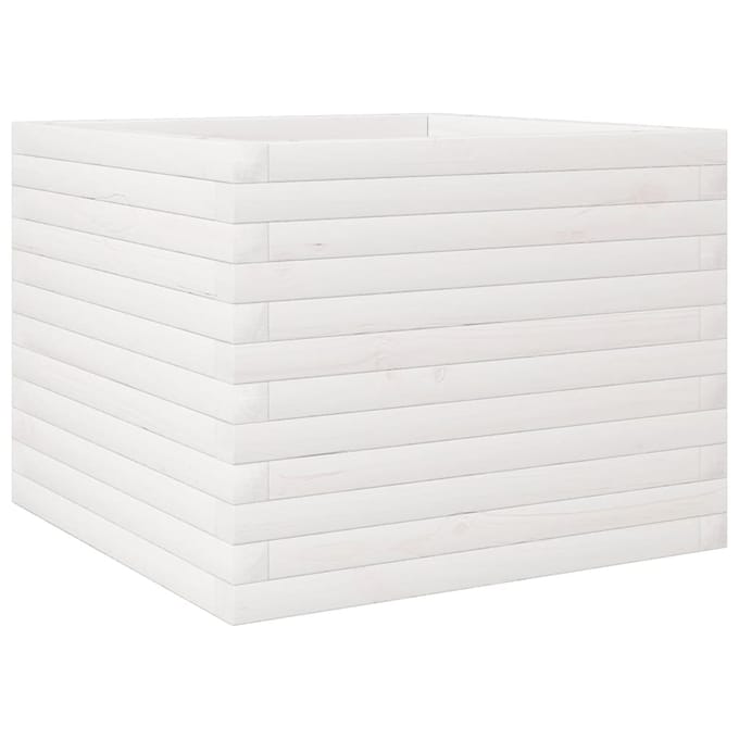 vidaXL Plantenbak 60x60x45,5 cm massief grenenhout wit