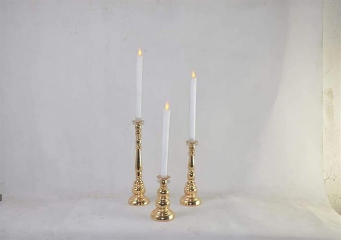 Kandelaars Set - Kaarshouders - Diner Decoratie - Antislipbasis - 3 Stuks - Glanzend