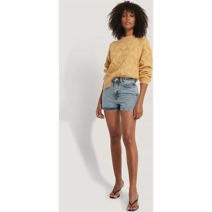 NA-KD Maat EU 36 Regular Hem Denim Vrouwen Jeans - Light Blue