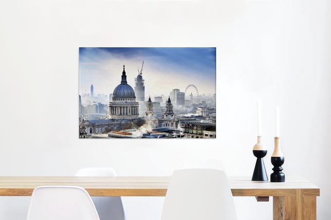 Canvas Schilderij De skyline van Londen met de St Paul's Cathedral - 90x60 cm - Wanddecoratie