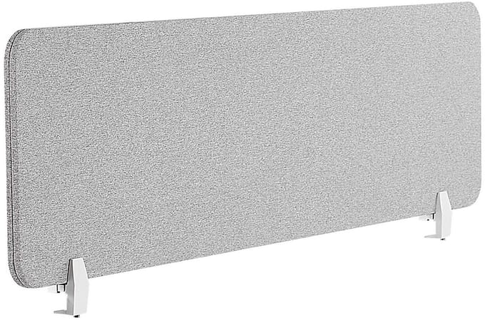 BELIANI WALLY - Bureauscherm - Lichtgrijs - 160 cm - Polyester