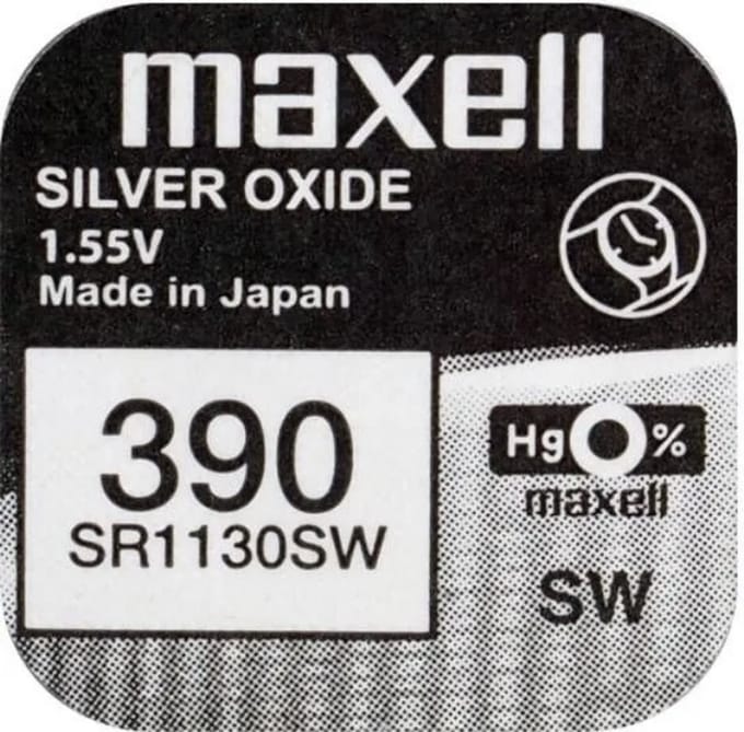 MAXELL - 390 / SR1130SW - Zilveroxide Knoopcel - horlogebatterij - 2 (twee) stuks