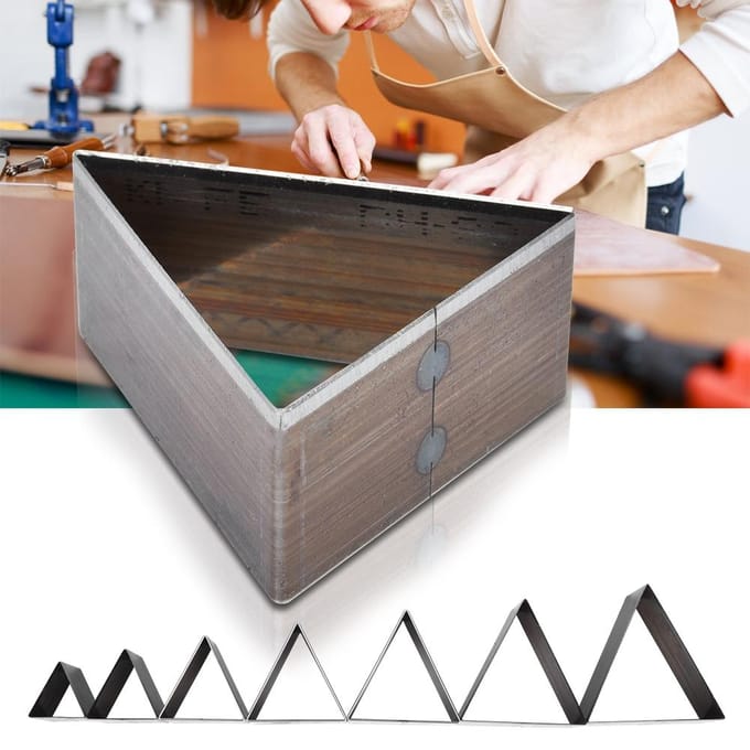 7 Stuks 20-50mm Driehoekige Vorm Lederen Snijmal DIY Leer Ambacht Snijmal gray