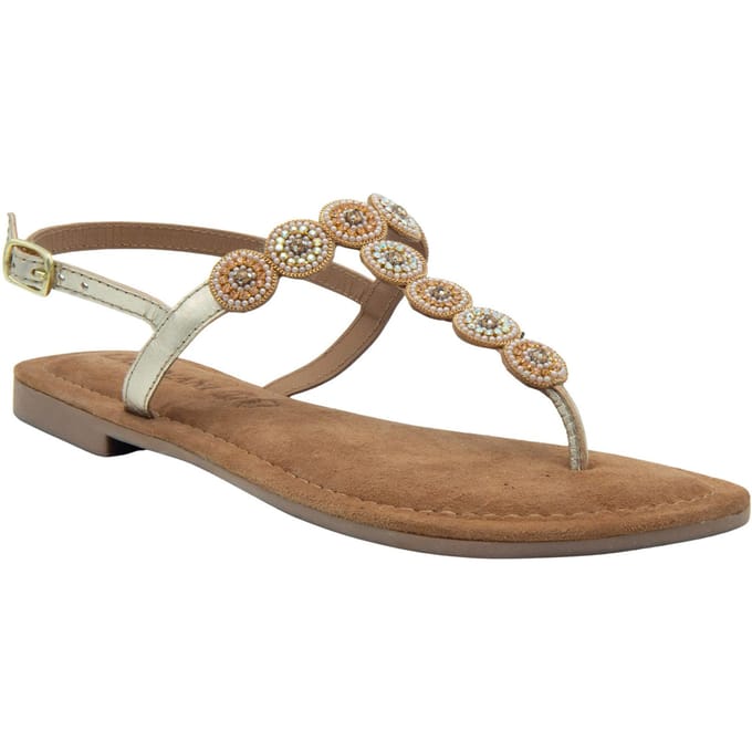 Lazamani - Luz Dames Sandalen Leer Gold - Maat 41