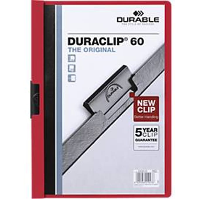Durable - Klemmap Duraclip A4 6mm 60 vellen rood | 25 stuks