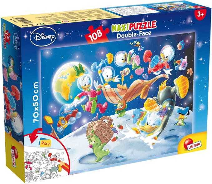 Lisciani - Mickey mouse - Double face - Puzzel Maxifloor - 108 stukjes
