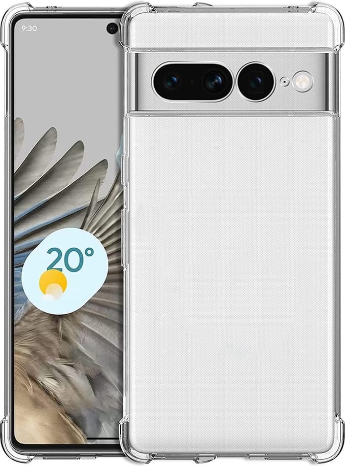Hoesje geschikt voor Google Pixel 7 Pro hoesje siliconen shockproof backcover - transparant