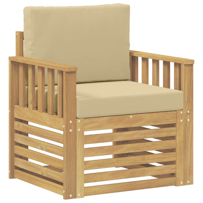 vidaXL - 2 - Stuk - Buiten - bank - set - Polyester - Wit - En - Beige