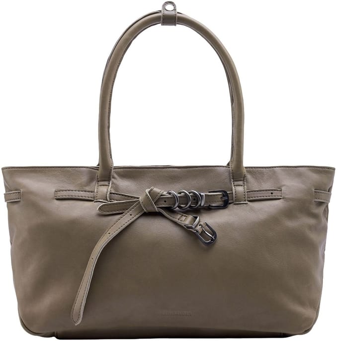 FREDsBRUDER Leren schoudertas Belted With Love Shoulder Bag Grey Khaki bruine