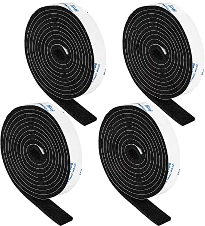 Zelfklevende Viltstrips - 4 Rollen van 1/2 x 152 cm - Zwarte Meubelbescherming