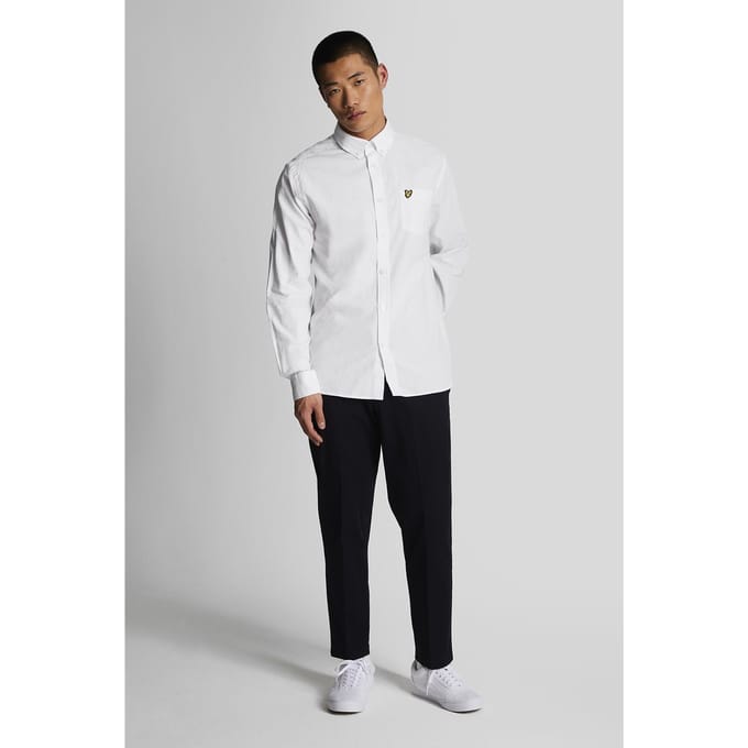 Lyle & Scott Cotton linen button down shirt - white