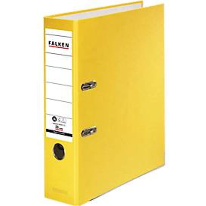 FALKEN Recycolor-dossier, DIN A4, rugdikte 80 mm, geel