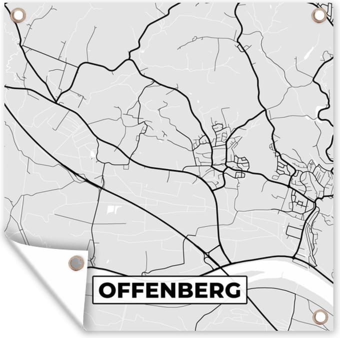 Tuindoek Offenberg - Stadskaart - Plattegrond - Duitsland - Kaart - 100x100 cm