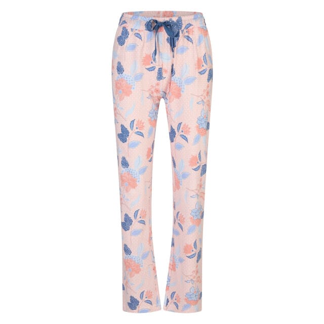 By Louise Dames Pyjama Set Lang Blauw/Roze Gebloemd - Maat M