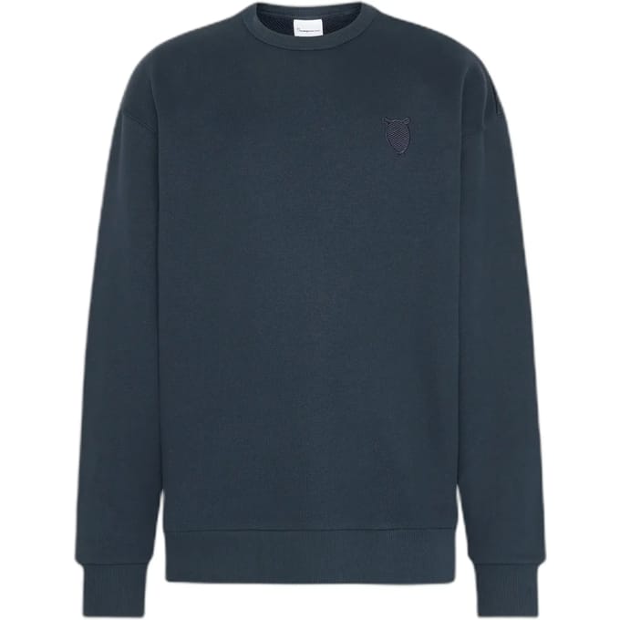 Ronde hals trui met borduursel KnowledgeCotton Apparel