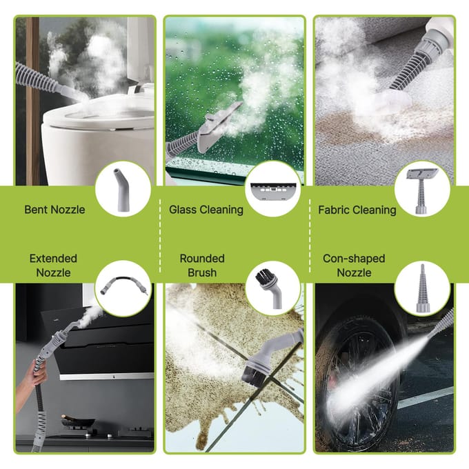 Nettoyeur vapeur multi-surfaces portable sous pression avec 9 accessoires pour la maison UK plug jaune