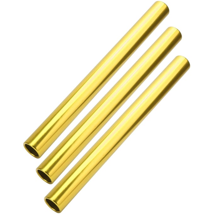 3 stuks Aluminiumlegering Galvaniseren Estafettestokken Atletiek Sprint Wedstrijd Stokken Goud goud